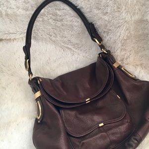 b. makowsky brown leather bag